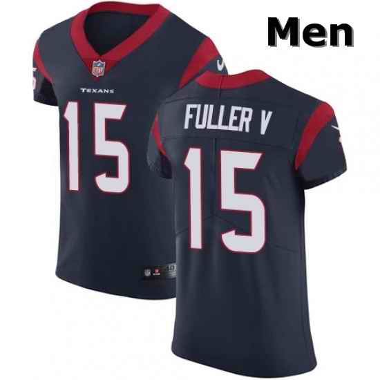 Men Nike Houston Texans 15 Will Fuller V Navy Blue Team Color Vapor Untouchable Elite Player NFL Jersey